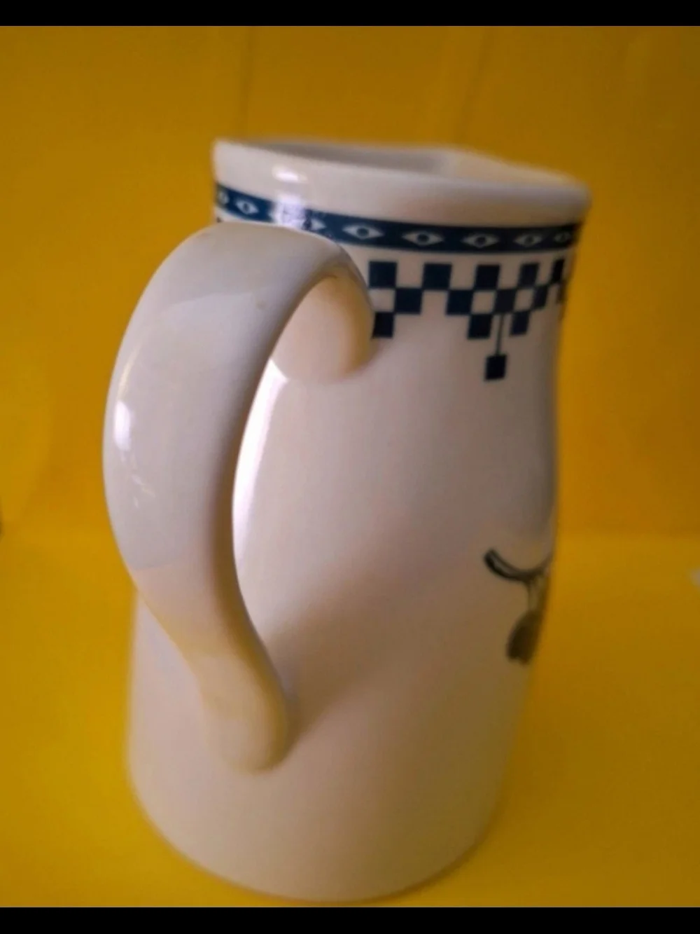 Blue and White Ceramic Pitcher - Dinnerware CHERRIES Motif